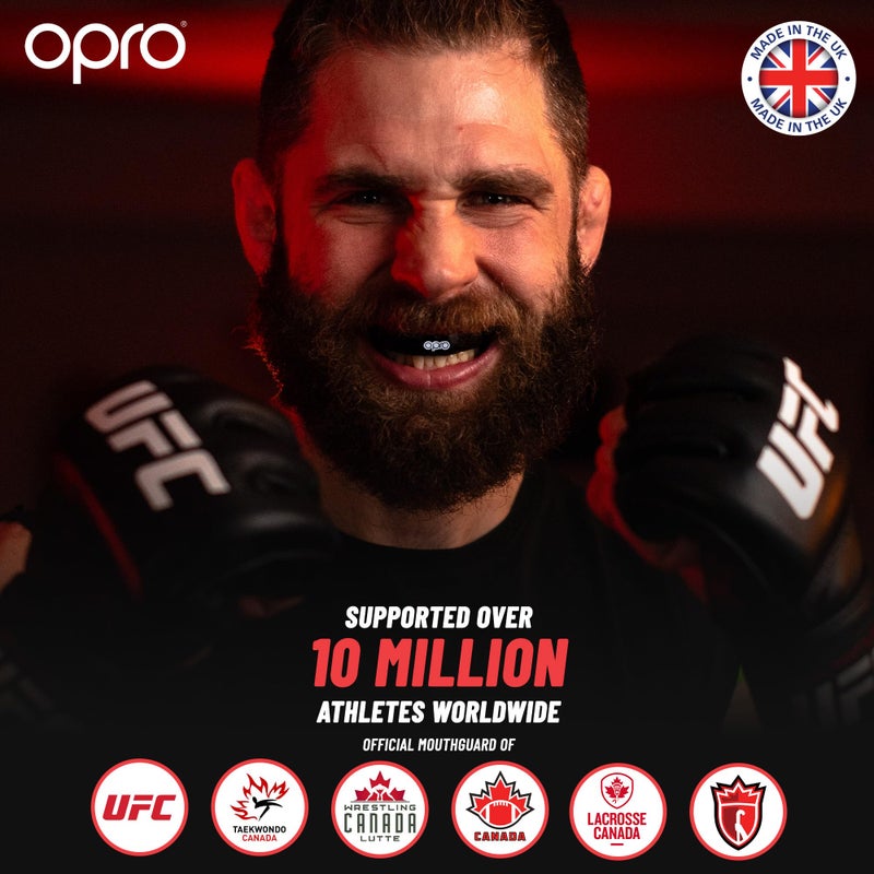 OPRO Silver Level Mouth Guard - Moldable Mouthguard with Multi-Layer Protection for Boxing, Hockey, Rugby, MMA, jiu Jitsu UFC & Football Mouthpiece - Includes Mouth Guard Case (Youth, White/Black) - Image 2